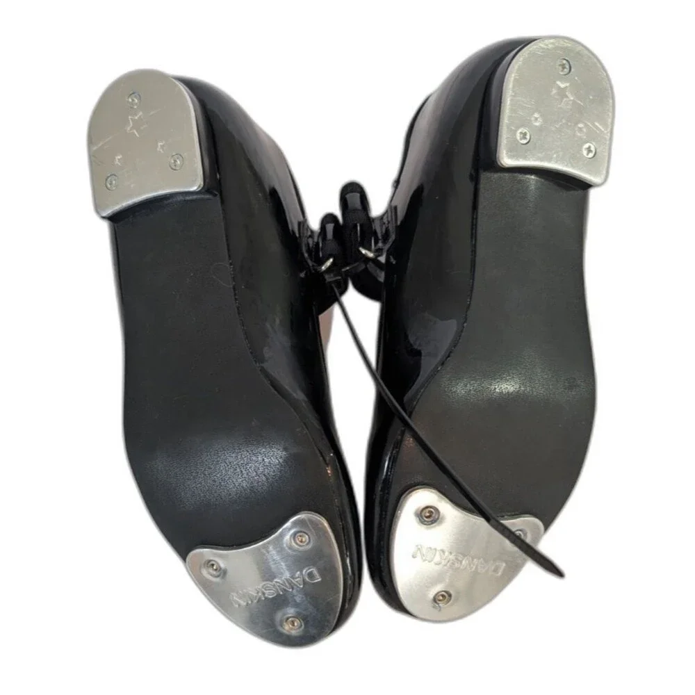 Danskin Girls Black Tap Shoes Size 12 - Picture 2 of 7